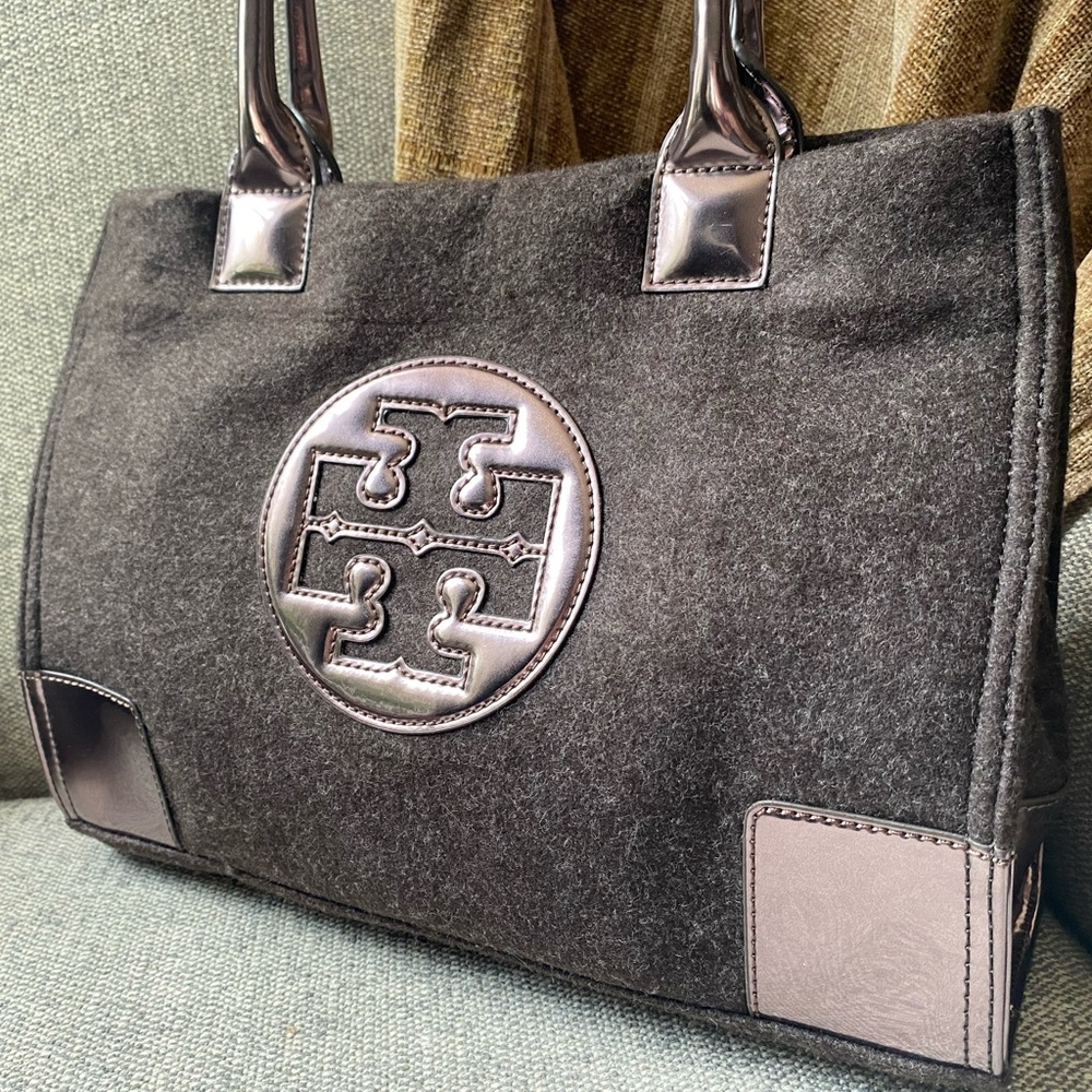 ❌sold❌ Tory Burch Bronze Wool Tote Shoulder Bag